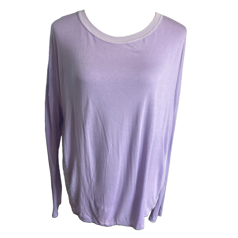 Vince Women's Sz S Lilac Pullover Lightweight Top Tunic Silk Trim Dolman Flawed